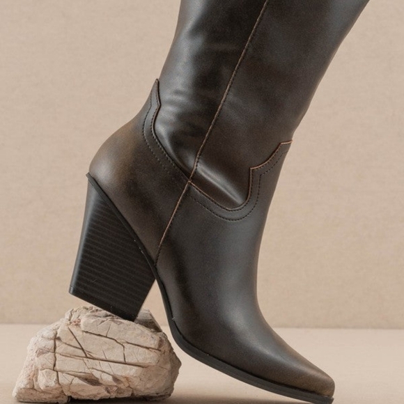 The Knee High Western Boots OASIS SOCIETY Dark Brown - Picture 10 of 10